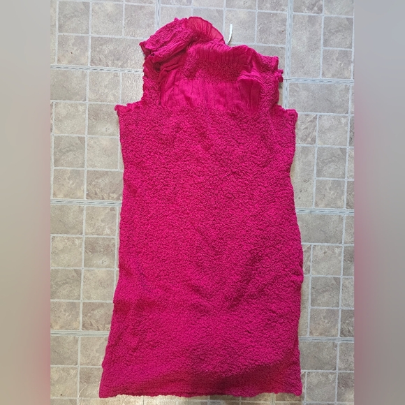 Anthropologie Ruffle Trim Textured Midi Dress Medium NWT - Picture 4 of 6